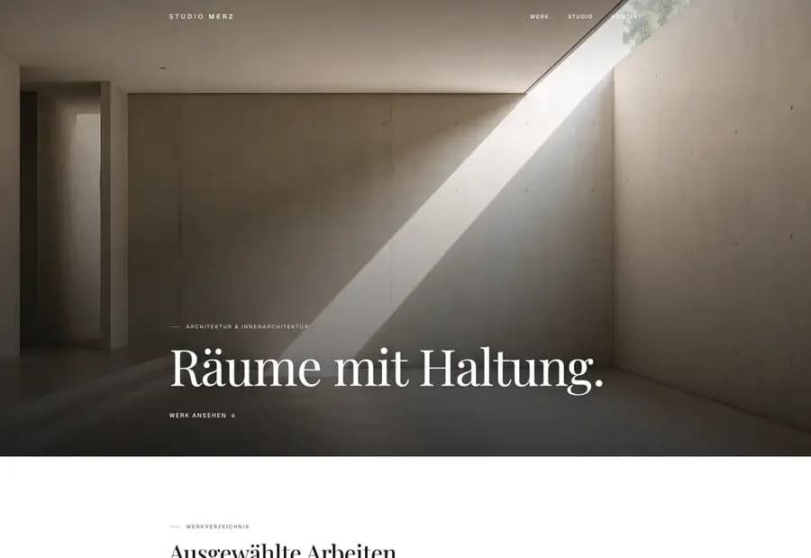 Vorschau der Beispiel-Website Architektur