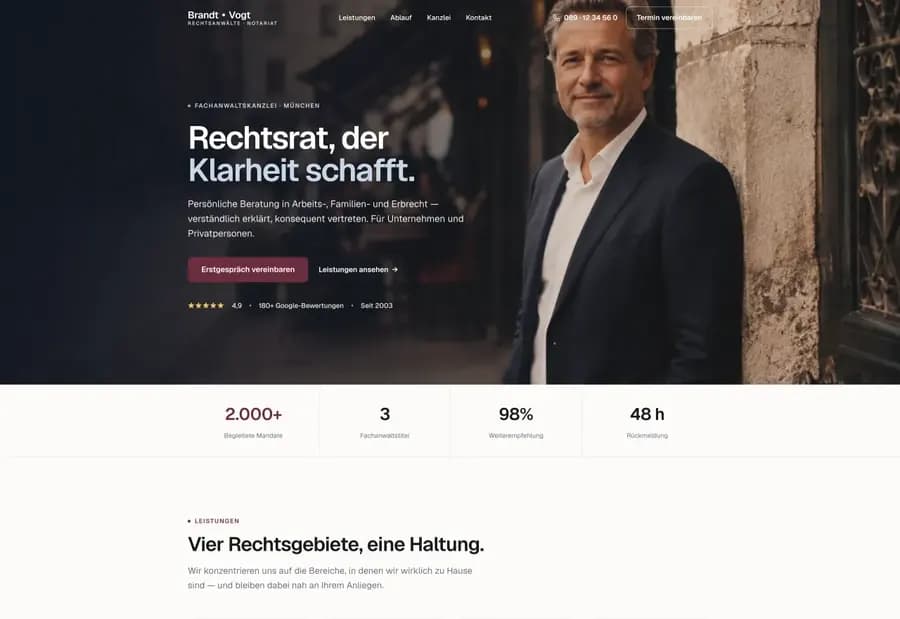 Vorschau der Beispiel-Website Kanzlei